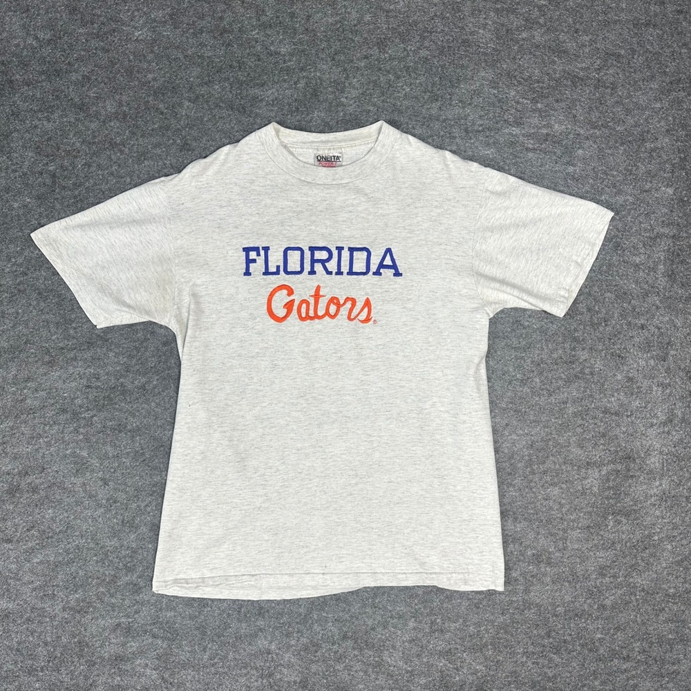 Vintage 90s Single Stitch Florida Gators T Shirt‎ Embroidered Oneita Mens Medium